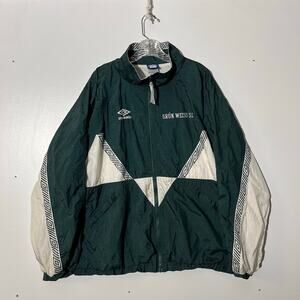 Vintage 90s Umbro GRUN WEISS S.C Green & White Windbreaker Jacket Men’s Size XL